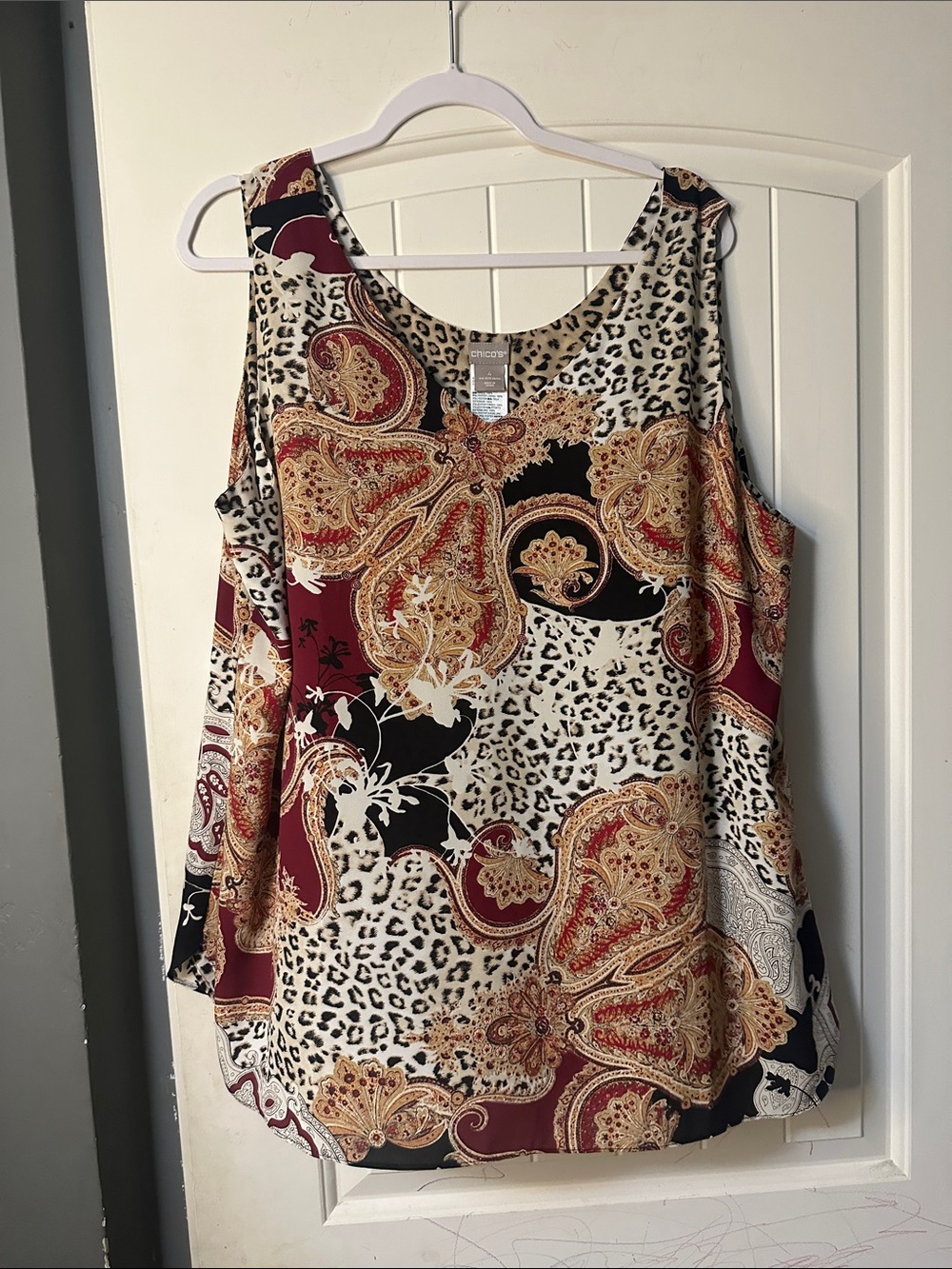 Chico's Paisley & Leopard Print Tank Top - XXL (4)